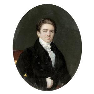 de LABROUE Alphonse 1792-1863,Portrait d'homme assis de trois-quarts,1826,Tajan FR 2019-10-25