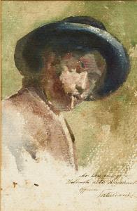 DE LACERDA MARQUES TERTULIANO 1882-1942,Figura masculina fumando,Cabral Moncada PT 2016-04-04