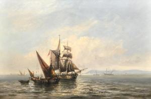 DE LACEY Charles James 1860-1936,Sailing vessels in a calm,1879,John Nicholson GB 2013-04-11