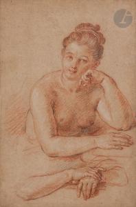 de LAFOSSE Charles 1636-1716,Jeune femme nue en buste et étude de mains,Ader FR 2023-03-23
