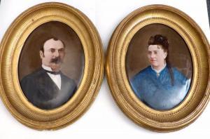 DE LAGARDE Angele,Portrait d'un couple,1876,Millon & Associés FR 2017-11-17
