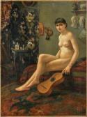 DE LAMEILLERE LAVAILLE,Nue à la guitare,1883,Neret-Minet FR 2021-11-09