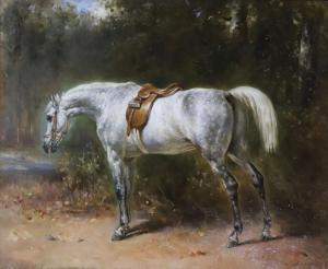 DE LANSAC Francois Emile 1803-1890,Le cheval blanc,Bayeux Encheres FR 2024-04-01