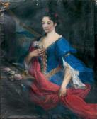 DE LARGILLIERRE Nicolas 1656-1746,Portrait de femme à l'œillet,Piasa FR 2008-06-25