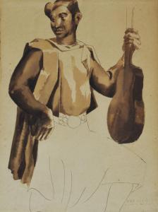 de LARRAÑAGA Enrique 1900-1956,GUITARRERO,Galeria Arroyo AR 2021-06-17