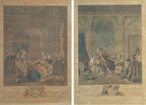de LAUNAY Nicolas 1739-1792,A) "Le villette doux" B) "Ou en dit l'abbé,Galleria Pananti Casa d'Aste 2022-04-06