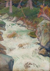 de LAVEAUX Ludwik 1891-1969,Mountain stream in a forest,1927,Desa Unicum PL 2018-07-05
