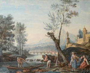 DE LE COEUILLERIE Henri 1800-1800,Scène de pêche,Deburaux et Associes FR 2017-05-16