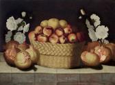 de LEDESMA Blas 1580-1640,Apples in a wicker basket with pomegranates and pe,Christie's 2019-05-01