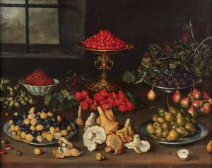 de LEDESMA Blas 1580-1640,Nature morte aux champignons et fruits,Pierre Bergé & Associés 2018-06-13