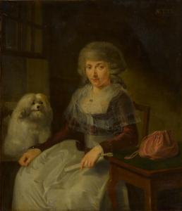 de LELIE Adriaen 1755-1820,Elderly woman with her dog,1789,Sotheby's GB 2021-10-22