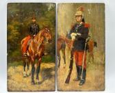 de LINIERS Louise, née Courbot 1864,Cavalier et un officier,1887,AUCTIE'S FR 2024-03-27