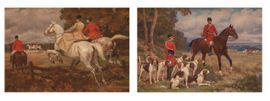 de LINIERS Louise, née Courbot 1864,Paire de scènes de chasse à courre,Millon & Associés 2021-02-12