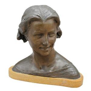 DE LISI JUNIOR BENEDETTO 1898-1967,Mezzo busto di giovane donna,Galleria Sarno IT 2021-03-24