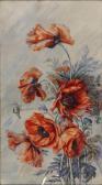 DE LISPRE Louise 1800-1900,Coquelicots Aquarelle,Rossini FR 2010-10-22