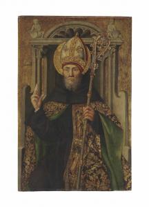 DE LONHY Antoine 1470-1490,Saint Augustine Enthroned,Christie's GB 2014-01-29