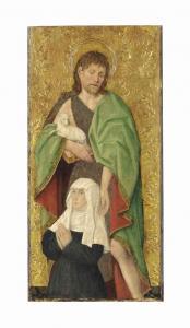 DE LONHY Antoine 1470-1490,Saint John the Baptist presenting a kneeling femal,Christie's 2017-07-07