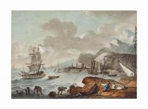 de LOUTHERBOURG Philip Jakob I 1698-1768,Ships at harbor,Christie's GB 2015-07-28