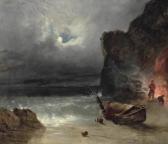 de LOUTHERBOURG Philip Jakob I 1698-1768,Smugglers reposing. Bradda Head, Isle,1790,Bruun Rasmussen 2021-02-22