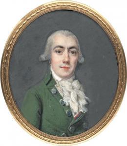 DE LUSSE Jean Jacques Thereza 1758-1833,Bildnis eines jungen Mannes in grüner Jack,Galerie Bassenge 2018-11-29