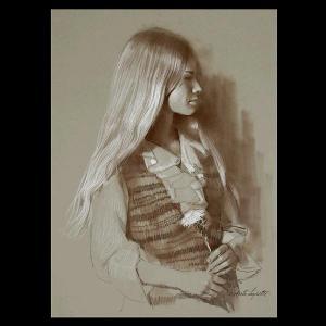 DE LUTTI ROBERTO 1964,Drawing of a Young Girl.,Auctions by the Bay US 2008-08-03