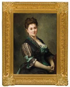 de MADRAZO Y KUNTZ Federigo 1815-1894,Retrato de la Baronesa Espínola,1875,Duran Subastas 2023-12-27
