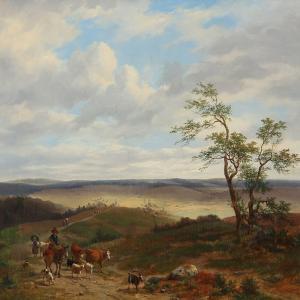 de MAERTELAERE Lodewyk,Landscape with a farmer and animals on their way h,Bruun Rasmussen 2011-12-12