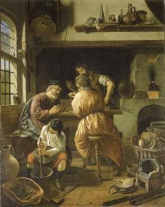 de MAN Cornelis 1621-1706,An alchemist's workshop,Christie's GB 2001-10-03