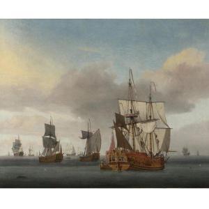 DE MAN L.,THE ROYAL YACHT 'CAROLINA' WITH OTHER VESSELS IN CALM WATERS,Sotheby's GB 2010-06-03