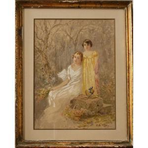 de MARIA BERGLER Ettore 1850-1938,Madre con figlia,Galleria Sarno IT 2024-03-13