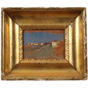 de MARIA BERGLER Ettore 1850-1938,Paesaggio con casolari sullo sfondo,Galleria Sarno IT 2024-03-13