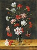 de MARLIER Philips 1600-1669,Carnations in a glass vase on a stone table,1639,Christie's 2001-01-26