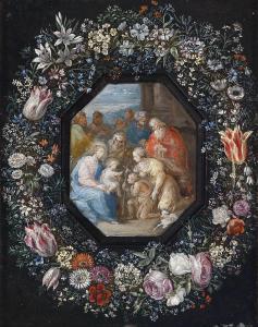 de MARLIER Philips,Garland of flowers surrounding a medallion with an,Palais Dorotheum 2011-04-13
