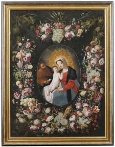 de MARLIER Philips 1600-1669,The HolyFamily, surrounded by a garland of flowers,Nagel DE 2011-06-08