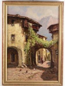 DE MARTINI 1900-1900,Scorcio campestre con galline,Cambi IT 2015-10-20