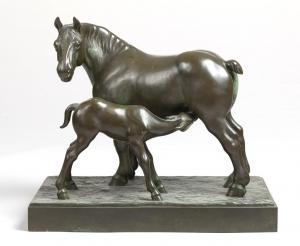 de MEESTER DE BETZENBROECK Raymond 1904-1995,Mare and foal,De Vuyst BE 2024-03-02