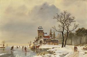 de Meijier Anthony Andreas,Winter Landscape with Architectural Motif and Figu,Neumeister 2019-12-04