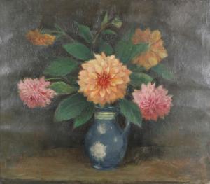 de METS Pieter 1880-1965,Stilleven met bloemen in Brusselse kruik.,Bernaerts BE 2011-10-17