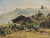 de MEURON Maximilien 1785-1868,Paesaggio montano con rifugio,1868,Farsetti IT 2008-04-19