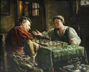 DE MEUTTER BRUNIN BEL Leon 1869-1941,Checkmate,Clars Auction Gallery US 2019-09-15
