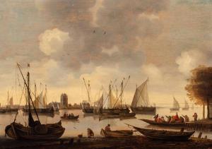 de MEYER Hendrick I 1600-1690,Ships on the Merwede with Dordrecht on the,AAG - Art & Antiques Group 2018-11-26