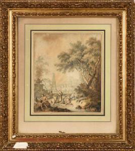 de MEYER Hendrick II 1737-1793,Paysage animé,1785,Osenat FR 2020-12-19