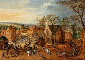 de MOMPER Frans 1603-1660,Rue d'un village flamand animée,Sotheby's GB 2023-06-22