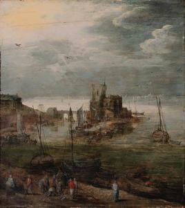 de MOMPER Joos 1564-1635,A Harbor with Fisherfolk gathered on the Shore and,Christie's GB 1998-06-03