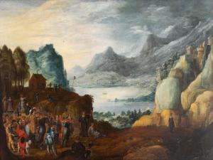de MOMPER Joos,A mountainous landscape with the legend of William,1595-1600,Venduehuis 2023-11-14