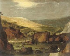 de MOMPER Joos 1564-1635,A rocky river landscape with travellers crossing a,Christie's GB 2008-11-10