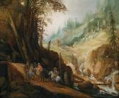 de MOMPER Philippe I 1598-1634,Rocky landscape with riders,Palais Dorotheum AT 2014-04-09