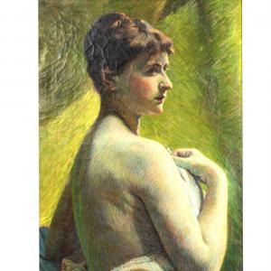 de MONFREID Georges Daniel 1856-1929,Portrait de Femme a L'Epaule de Nud,1887,Clars Auction Gallery 2023-05-12