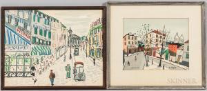 de MONTFORT Charles 1910,Montmartre and City Street Scene,Skinner US 2021-06-24