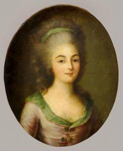 de MONTPETIT Vincent 1713-1800,Portrait de jeune fille,Kapandji Morhange FR 2011-02-09